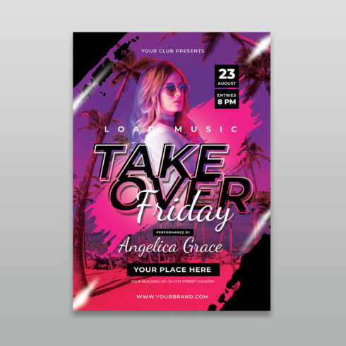 Friday Night Take Over Club Party Flyer Template cover image.