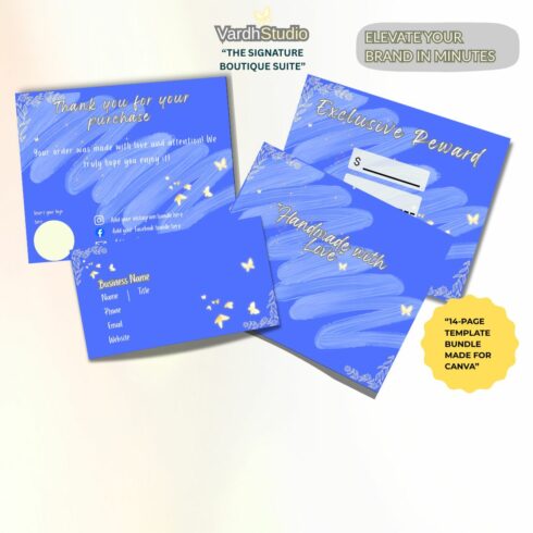 Luxury Boutique Branding Kit| 14 Canva Templates | VardhStudio cover image.
