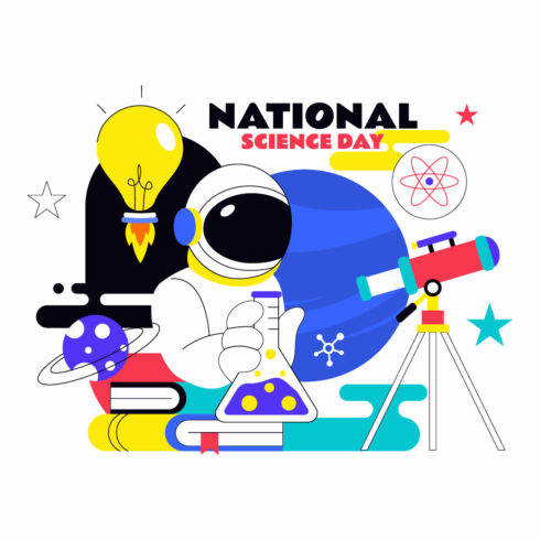 10 National Science Day Illustration cover image.