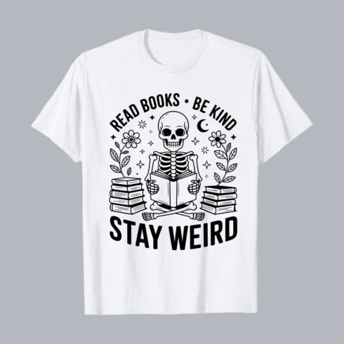 Read Books Be Kind Stay Weird PNG EPS 10 Love T shirt Design cover image.