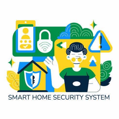 10 Smart Home Security Illustration cover image.