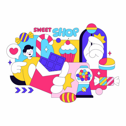 10 Sweet Shop Illustration cover image.