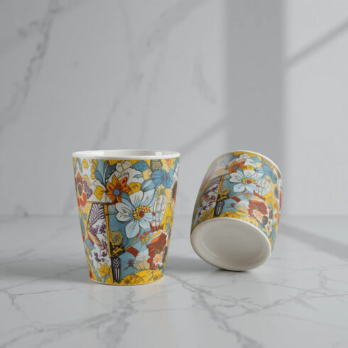 Premium Cup Mockup | Ceramic Mug Mockup | Colored Design Print | High-Quality PSD Template cover image.