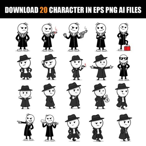 CUTE GANGSTER STICK CHARACTER cover image.