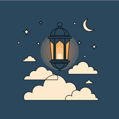 Islamic background illustration cover image.