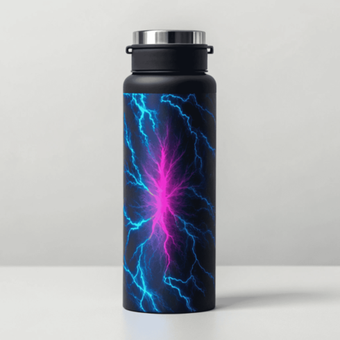 Elegant Tricolor Impact Water Bottle Mockup cover image.