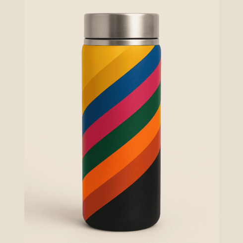“Multicolor Insulated Travel Mug Mockup Pair” cover image.