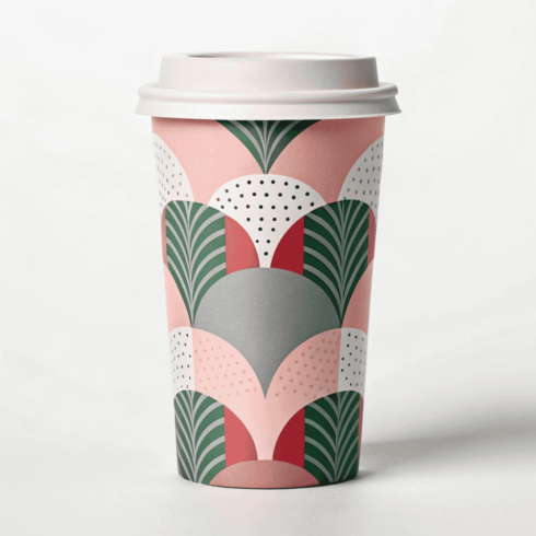 “Peach Pink, White & Green Starbucks Travel Mug Mockup Pair” cover image.