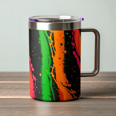 Creative Multicolour Mug Set with Transparent Covers" cover image.