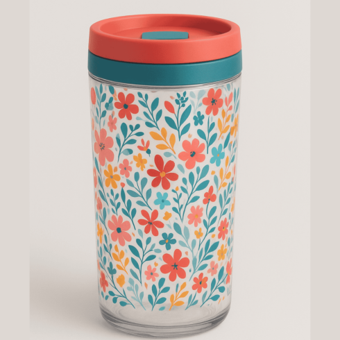 "Floral Harmony & Sky Blue Mug Mockup Duo" cover image.