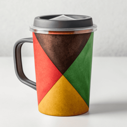 Vivid Flame Duo – Multicolour & Red Black Travel Mug Pair cover image.