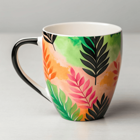 Vibrant Bloom Harmony – Floral Coffee & Tea Mug Mockups Pair cover image.