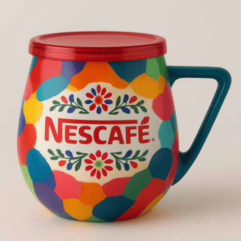 Nescafé Modern Palette – Multicolour and Royal Blue Mug Mockups with Transparent Cover cover image.