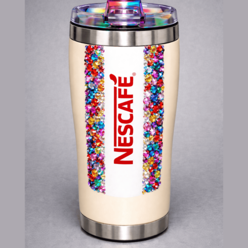 NESCAFÉ Elegant Crystal Accent Mug Pair – Cream and Orange cover image.