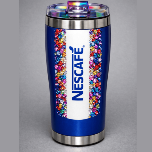 NESCAFÉ Crystal Luxe Travel Mug Duo – Royal Blue & Red cover image.