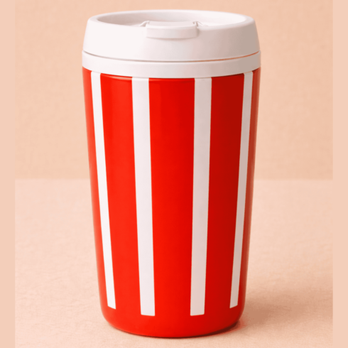 Modern Red Contrast Travel Mug Duo cover image.