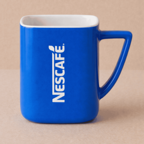 Nescafé Style Mug Branding Mockups | Blue & Orange-Red cover image.