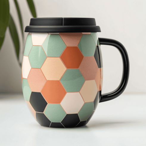 Abstract Geometric Mug Mockups Duo – Hexagon Repeat Structure cover image.