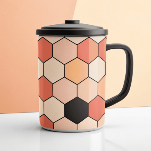 Earthy Pastel Mug Mockups Duo– Black,dull orange Pink & Beige Tones cover image.