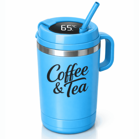 “Modern Temperature Indicator Insulated Mug Mockups – Blue & Baby Pink Set” cover image.