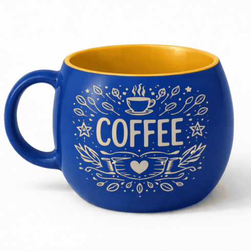 Royal Blue & Black Coffee Tea Cup Mockup Pair cover image.