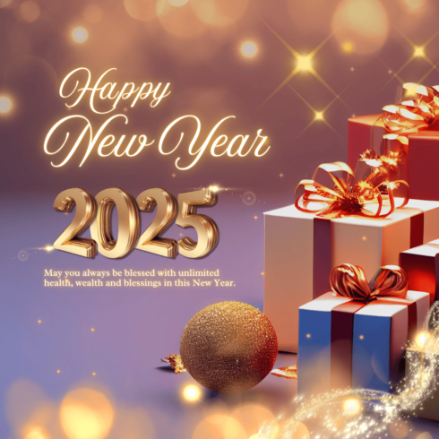 Happy new year logo design cover image.