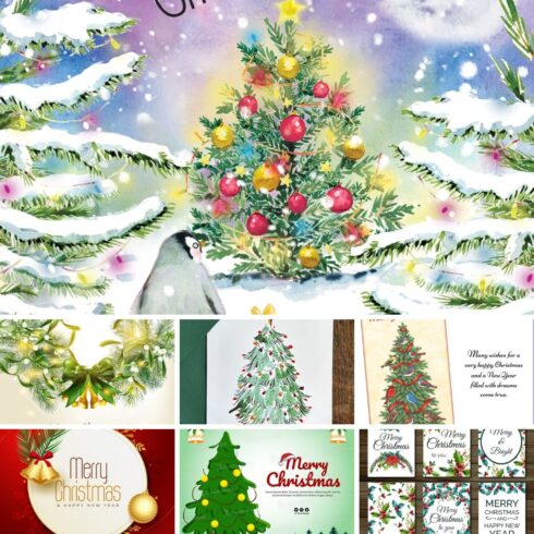 7 marry Christmas greeting cards cover image.