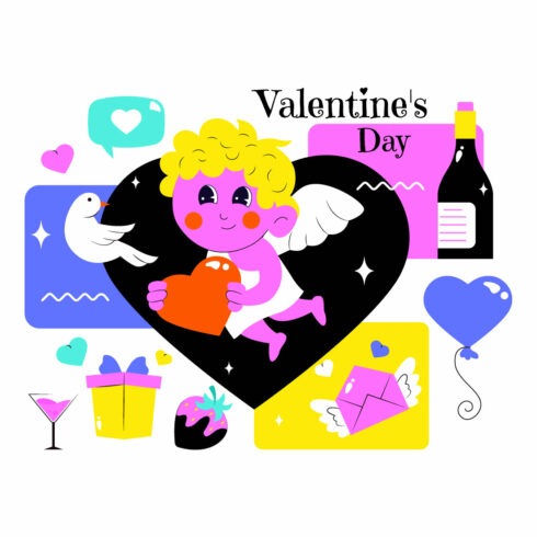 Happy Valentine's Day Illustration cover image.