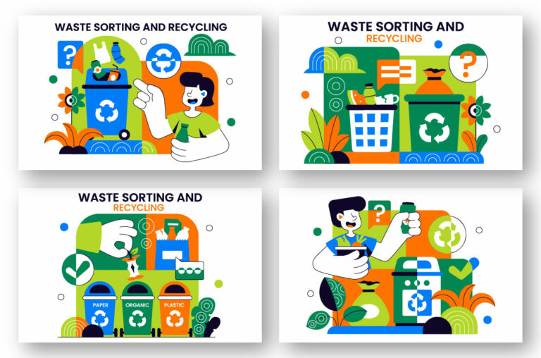 10 Waste Sorting and Recycling Illustration - MasterBundles