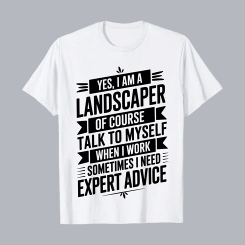 Yes I Am Landscaper Funny Quote Typography PNG EPS 10 Love T shirt Design cover image.