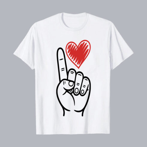 Hand Drawn Finger Heart Love Illustration PNG EPS 10 Love T shirt Design cover image.