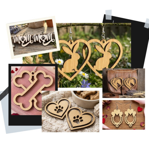 Valentine Earring SVG Bundle - 7 Heart & Love Designs cover image.