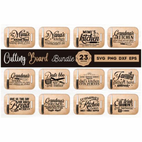 Free Cutting Board Quotes SVG Bundle cover image.