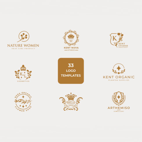 Elegant Feminine Botanical Branding Logo Kit cover image.