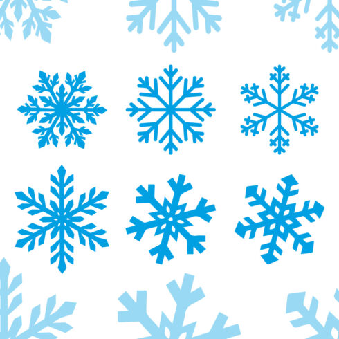 Winter Snowflake Vector Bundle – Blue Geometric Snowflakes in RGB Colors cover image.