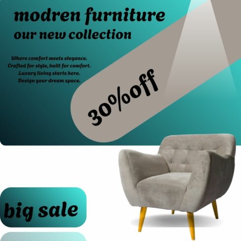 Minimalist Furniture Advertisement Poster Design cover image.