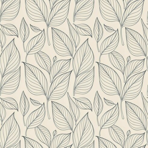 Seamless Botanical Leaf Pattern with Flowing Silhouettes – Contemporary Nature-Inspired Surface Design cover image.