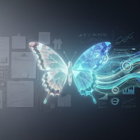 Futuristic Digital Butterfly with Glowing Circuits – Abstract Technology and Innovation Concept cover image.