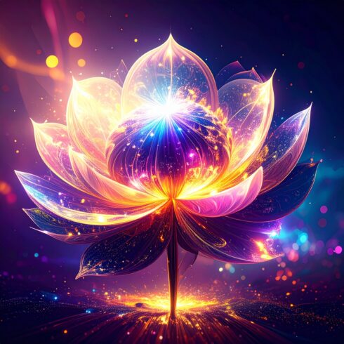 Magical Fantasy Flower Portrait Design with Glowing Light – Elegant and Dreamlike Floral Art cover image.