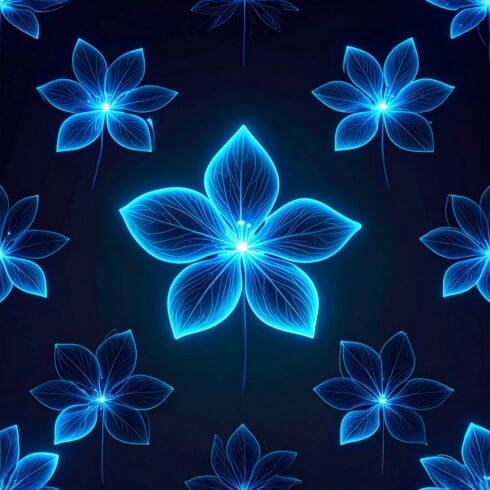 Classic Blue Kaleidoscope Flower Pattern on Teal Background – Elegant Floral Design for Home Decor & Branding cover image.