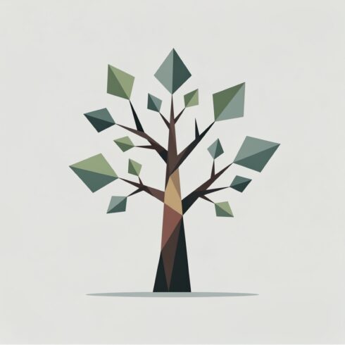 Modern Abstract Polygonal Tree Illustration – Minimal Concept Art cover image.
