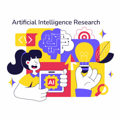 10 Artificial Intelligence Research Illustration cover image.