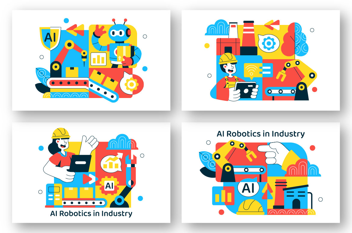 10 AI Robotics In Industry Illustration - MasterBundles