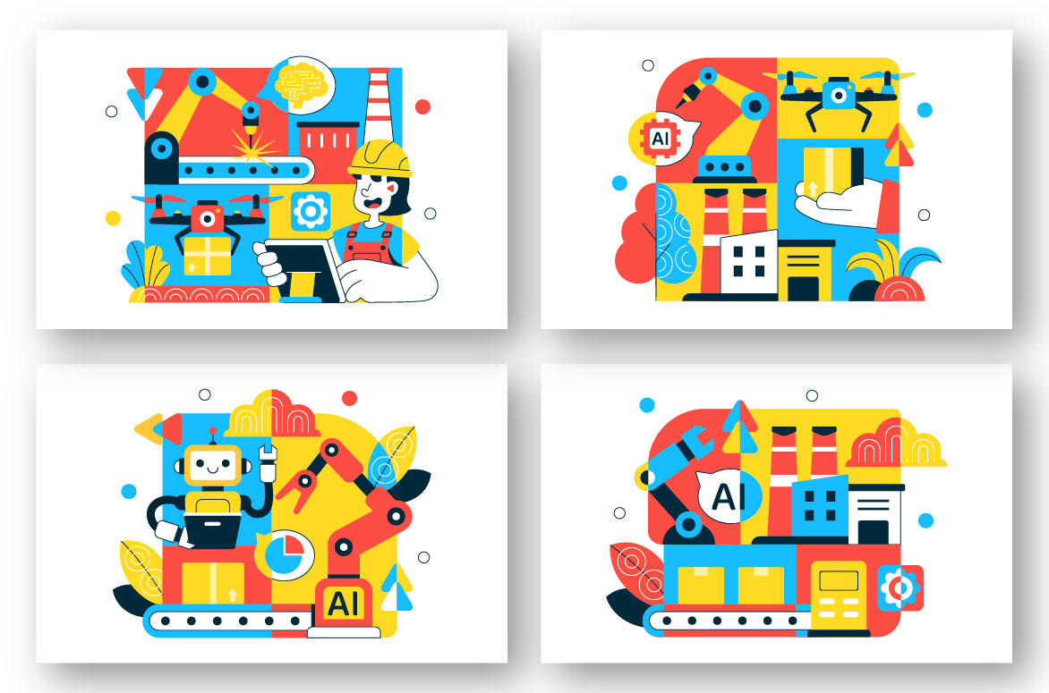 10 AI Robotics In Industry Illustration - MasterBundles