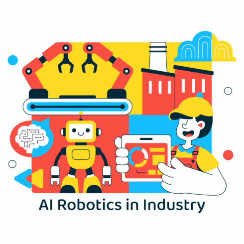 10 AI Robotics In Industry Illustration cover image.