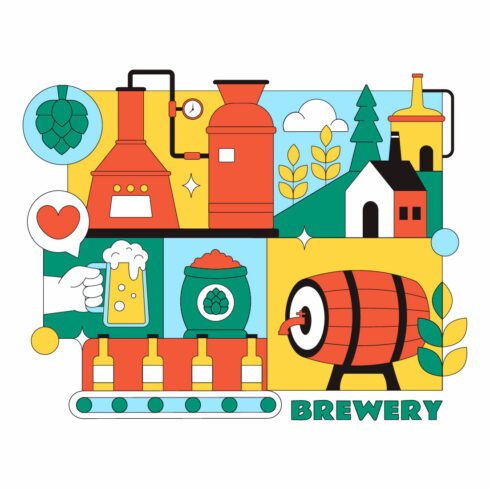 10 Brewery Production Process Illustration cover image.