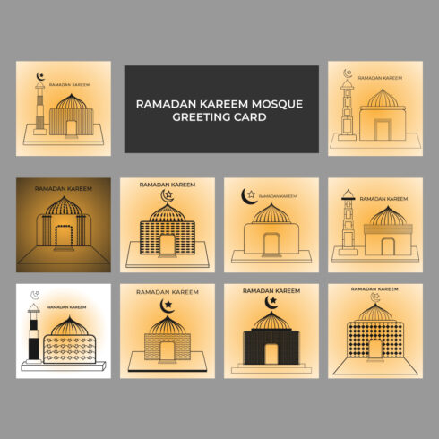 Ramadan Kareem Mosque Greeting Card cover image.