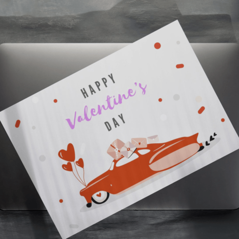 Valentine day postcard cover image.