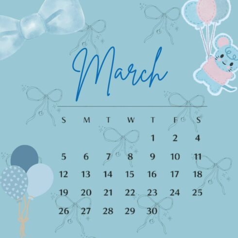 Adorable Monthly Calendar Design cover image.