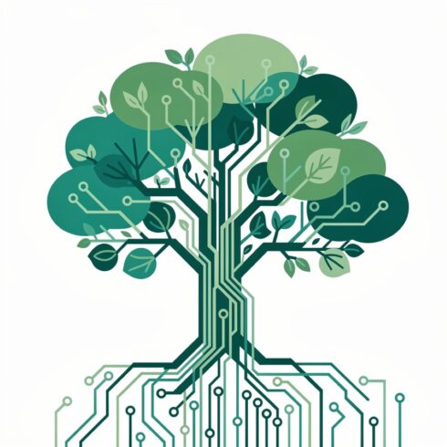 Technology Meets Nature – Circuit Board Tree Vector Illustration cover image.